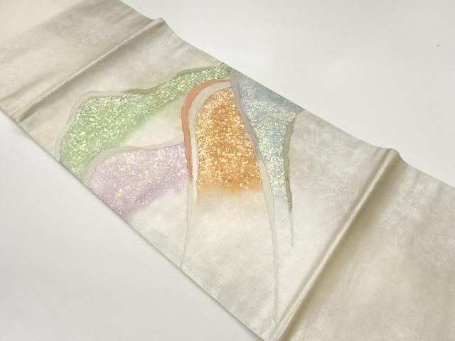 JAPANESE KIMONO / HIKIFOIL MOUNTAIN RANGE PATTERN WOVEN HIRAKI NAGOYA 